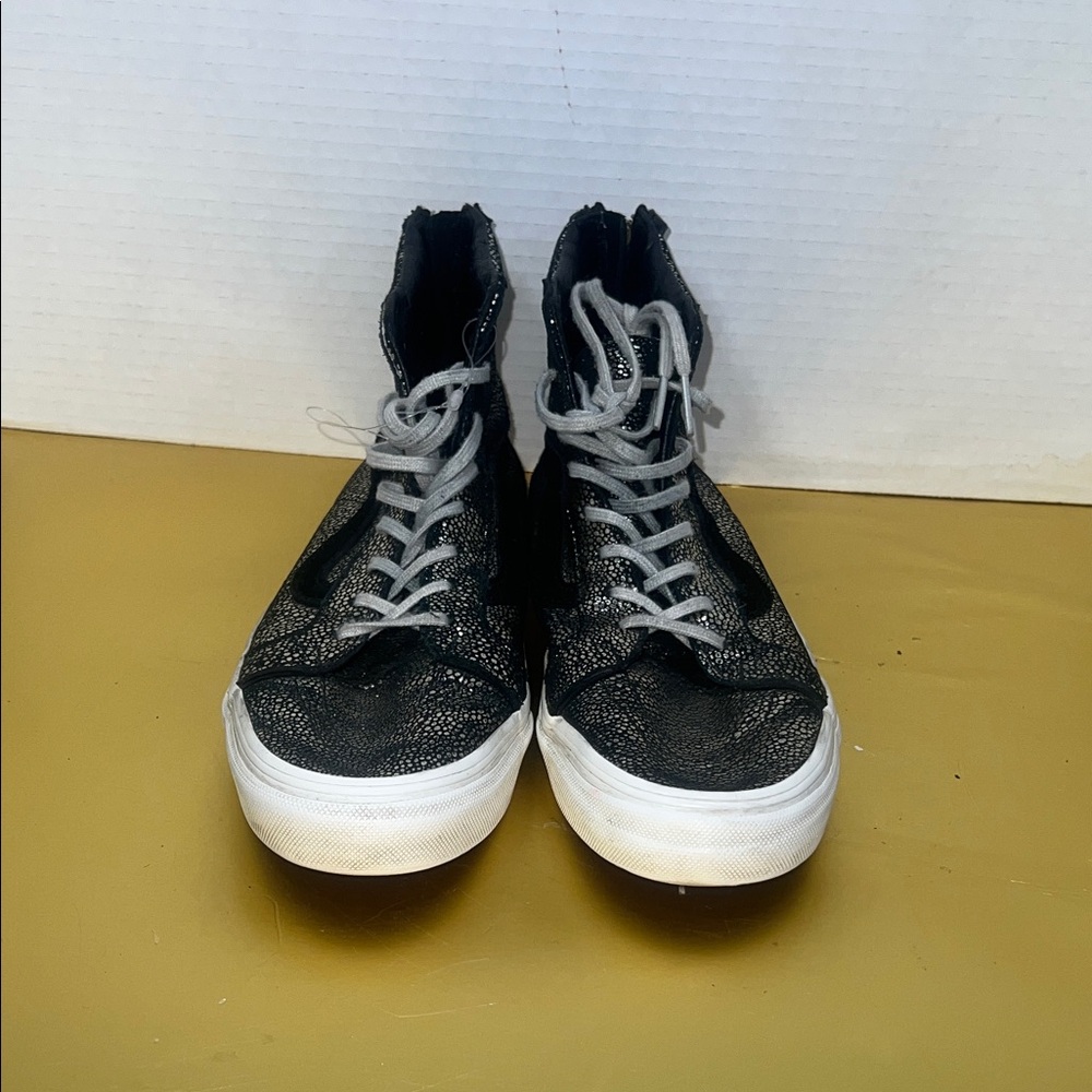 Vans Black and Silver High-Top Sneakers - Picture 2 of 6